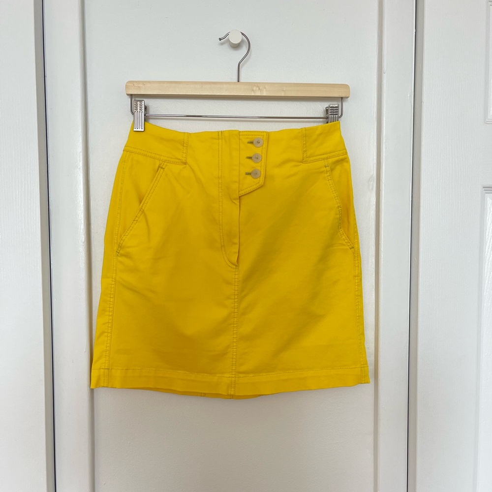 MNG Mango Committed Organic Cotton Mini Skirt in Yellow Size 6